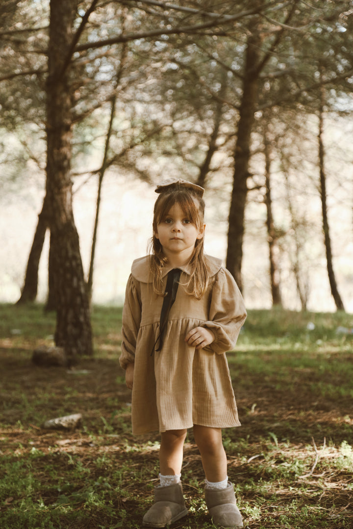 RETRO BLOSSOM DRESS BEJ