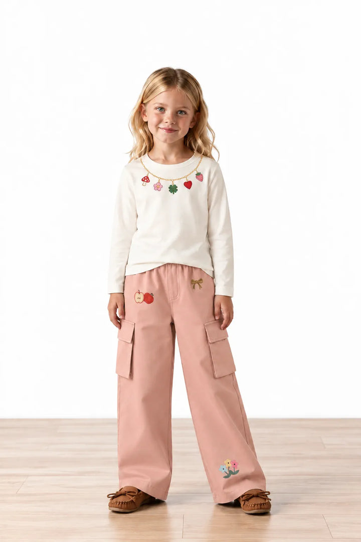 Tiny Stories Gabardin Kargo Bol Paça Pantolon - Somon