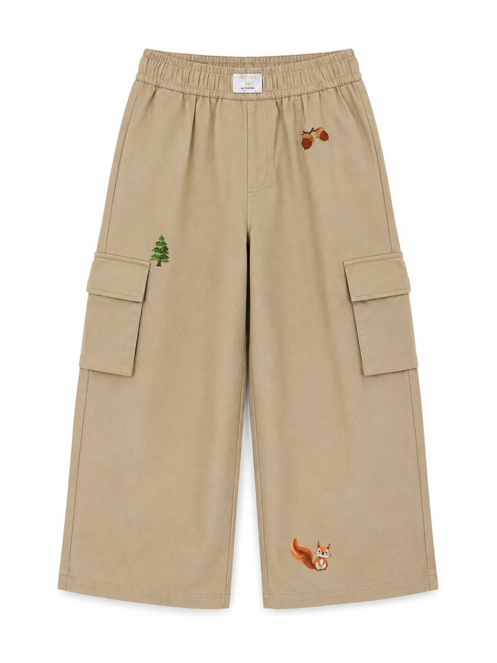 Tiny Stories Gabardin Kargo Bol Paça Pantolon - Bej