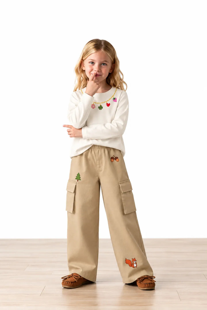 Tiny Stories Gabardin Kargo Bol Paça Pantolon - Bej