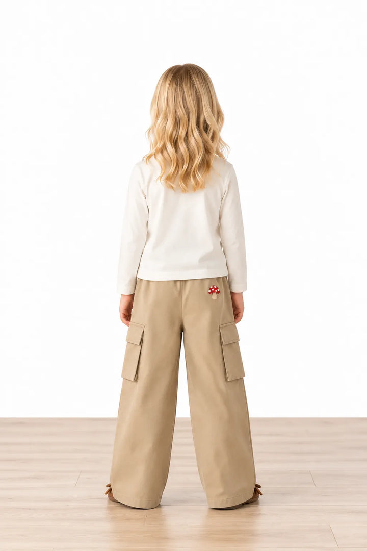 Tiny Stories Gabardin Kargo Bol Paça Pantolon - Bej
