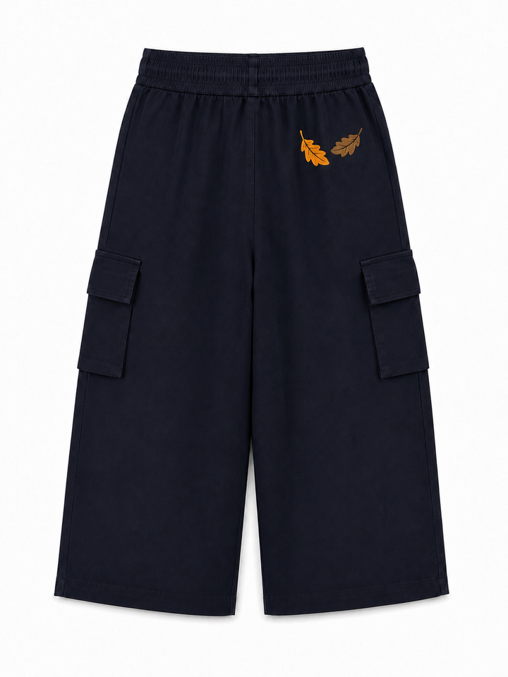 Tiny Stories Gabardin Kargo Bol Paça Pantolon - Gece Mavisi