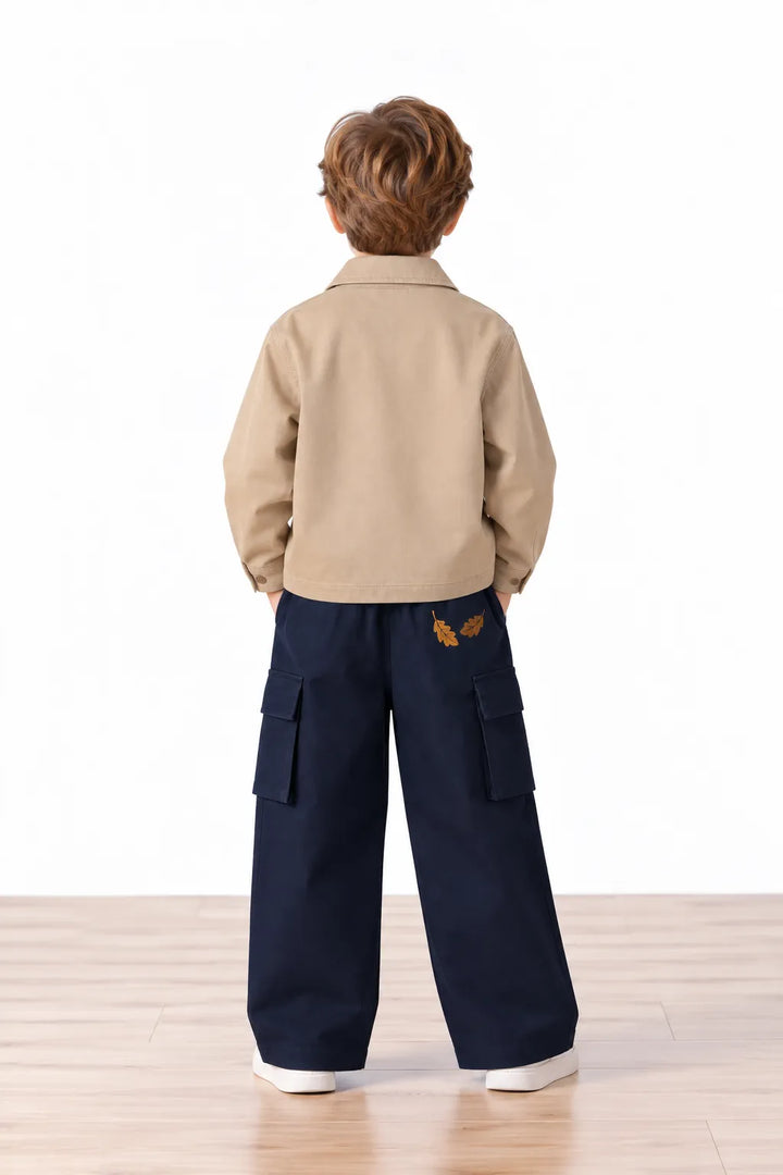 Tiny Stories Gabardin Kargo Bol Paça Pantolon - Gece Mavisi