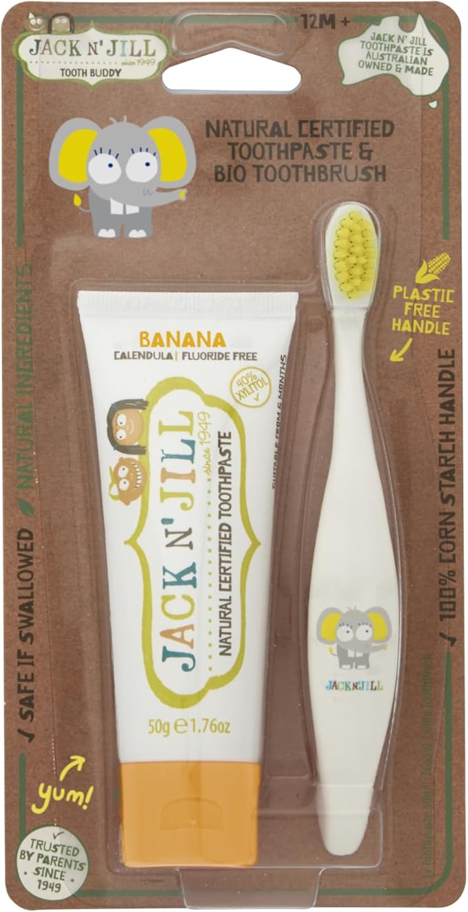 Tooth Buddy Pack- Muz Aromalı Diş Macunu 50g+ Fil Diş Fırçası +12m