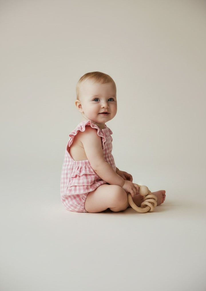Petits Nobles Daisy Gingham Romper