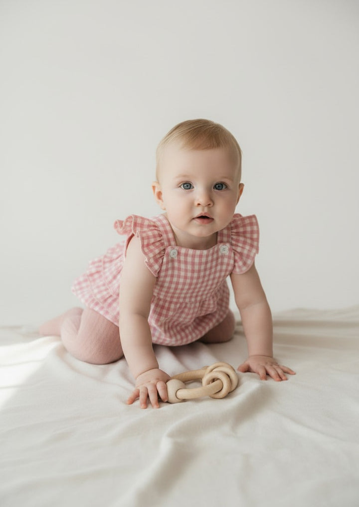 Petits Nobles Daisy Gingham Romper
