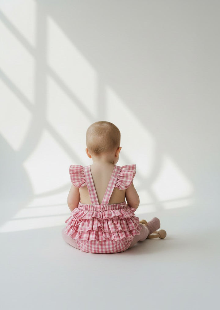 Petits Nobles Daisy Gingham Romper