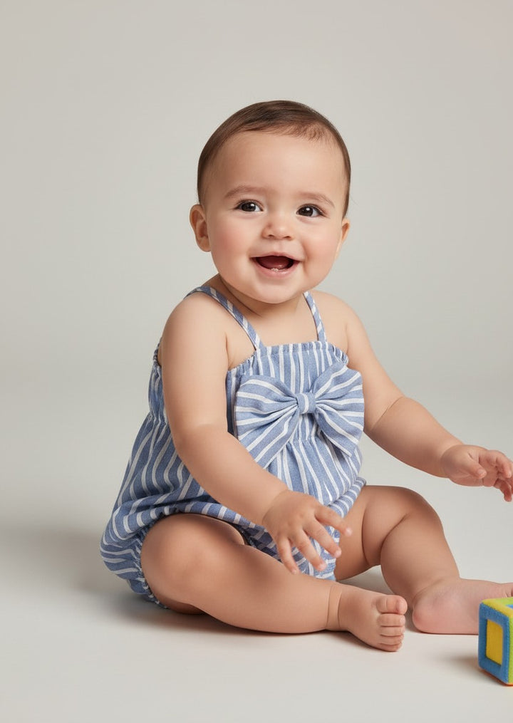 Petits Nobles Skylar Bow Playsuit