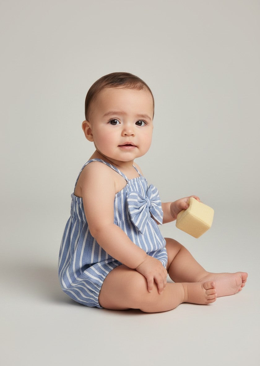 Petits Nobles Skylar Bow Playsuit