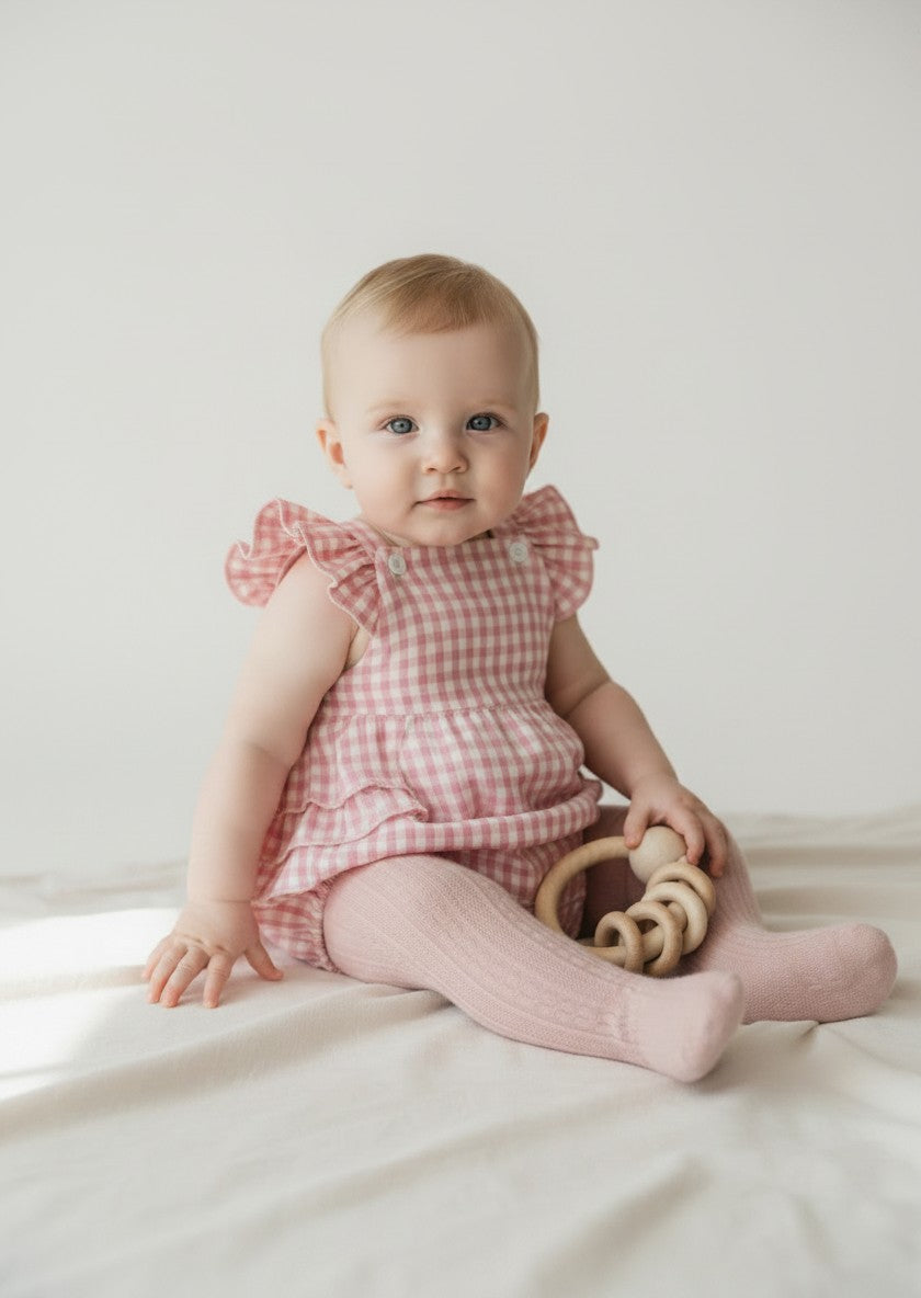 Petits Nobles Daisy Gingham Romper