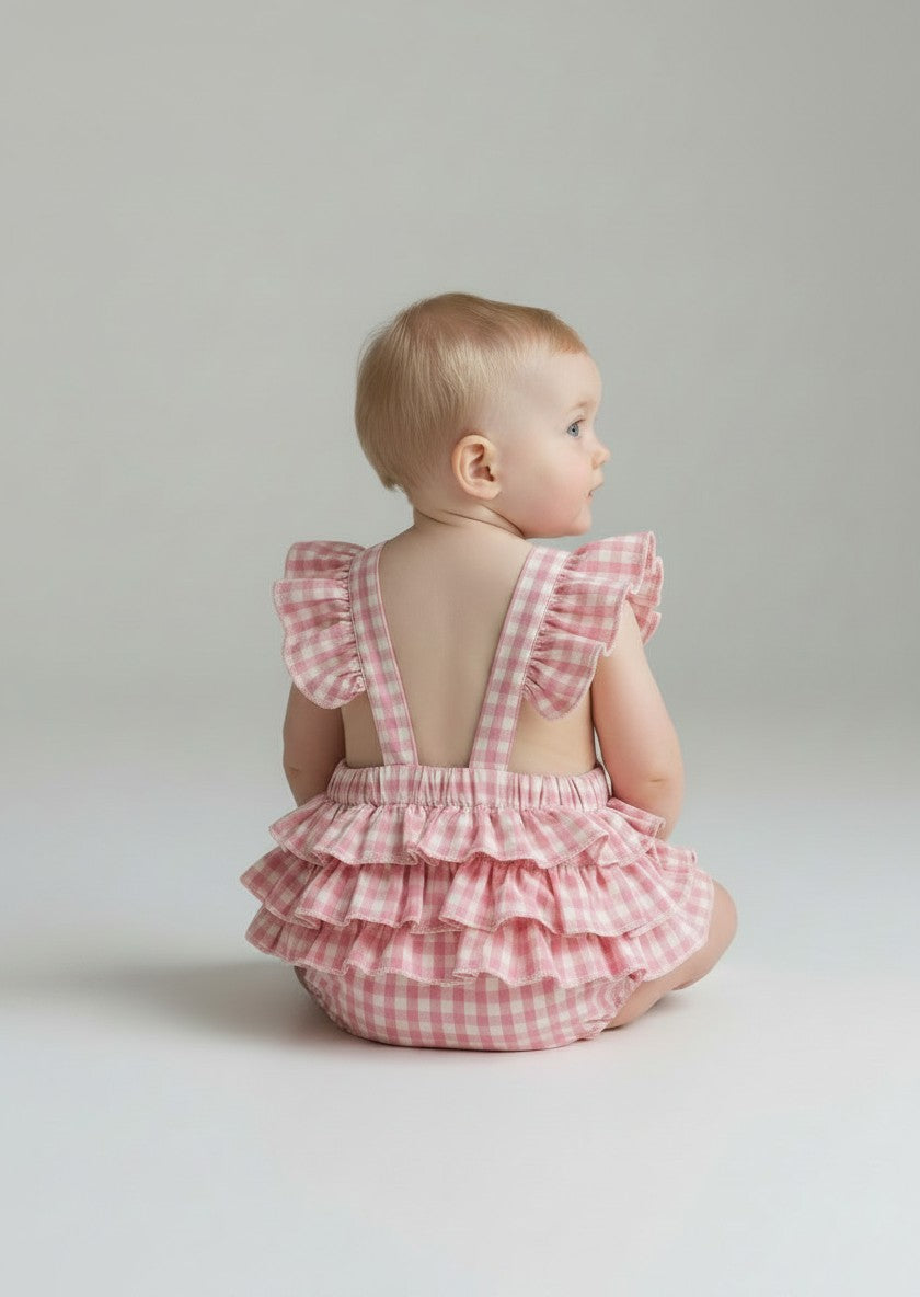 Petits Nobles Daisy Gingham Romper