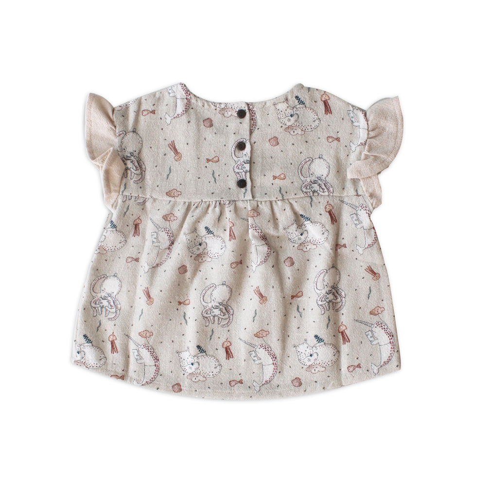 ORGANIC ECRU "REACH FOR THE SKY" BLOUSE