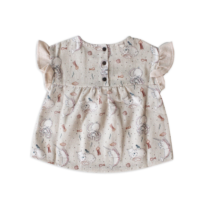 ORGANIC ECRU "REACH FOR THE SKY" BLOUSE