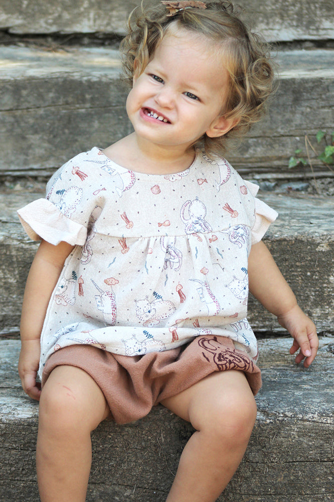 ORGANIC ECRU "REACH FOR THE SKY" BLOUSE