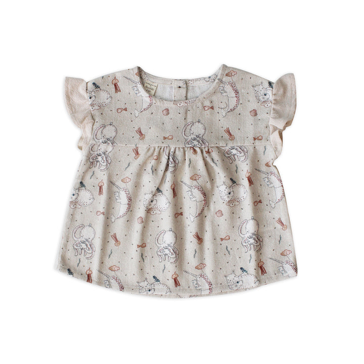 ORGANIC ECRU "REACH FOR THE SKY" BLOUSE