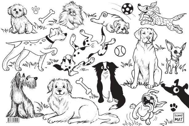 FUNNY MAT KÖPEKLER    48 x 33.5 cm