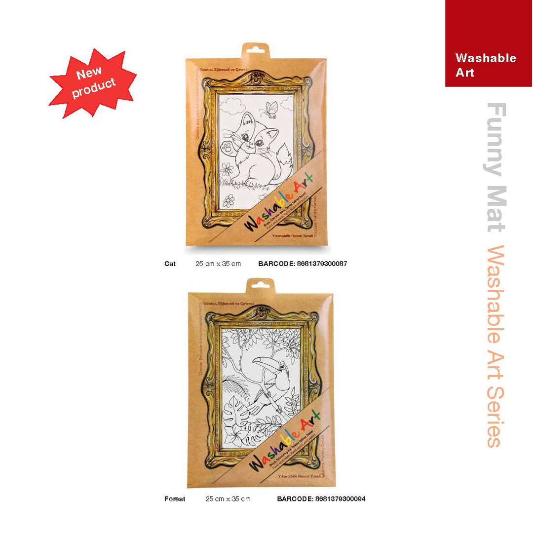 FUNNY MAT WASHABLE ART KEDİ