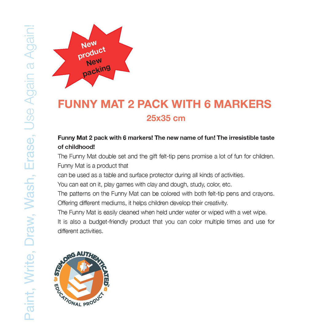 FUNNY MAT 2Lİ SET  UZAY &amp; DİNAZORLAR 6&