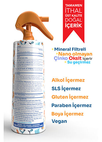 Bebek ve Çocuklar İçin Günlük Doğal Güneş Koruyucu Sprey 30 SPF 200 ml