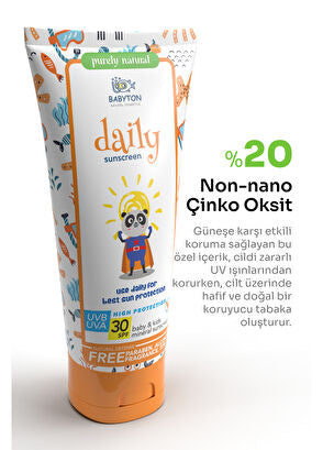 Bebek ve Çocuklar İçin Günlük Güneş Koruyucu Krem 100 ML