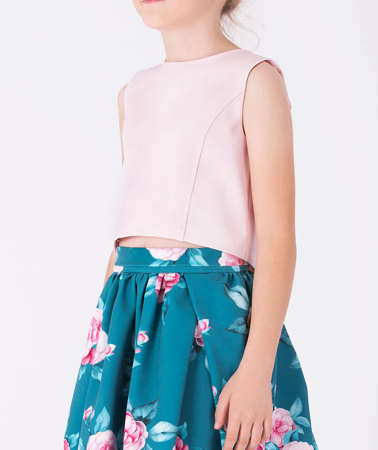 SAVAYA AZURE FLORAL SKIRT