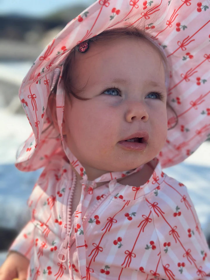 UV Korumalı Alt Üst Kız Bebek Set Cherry Bow