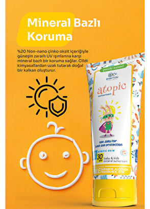 Bebek ve Çocuklar için Atopik Güneş Koruyucu Krem 100 ML