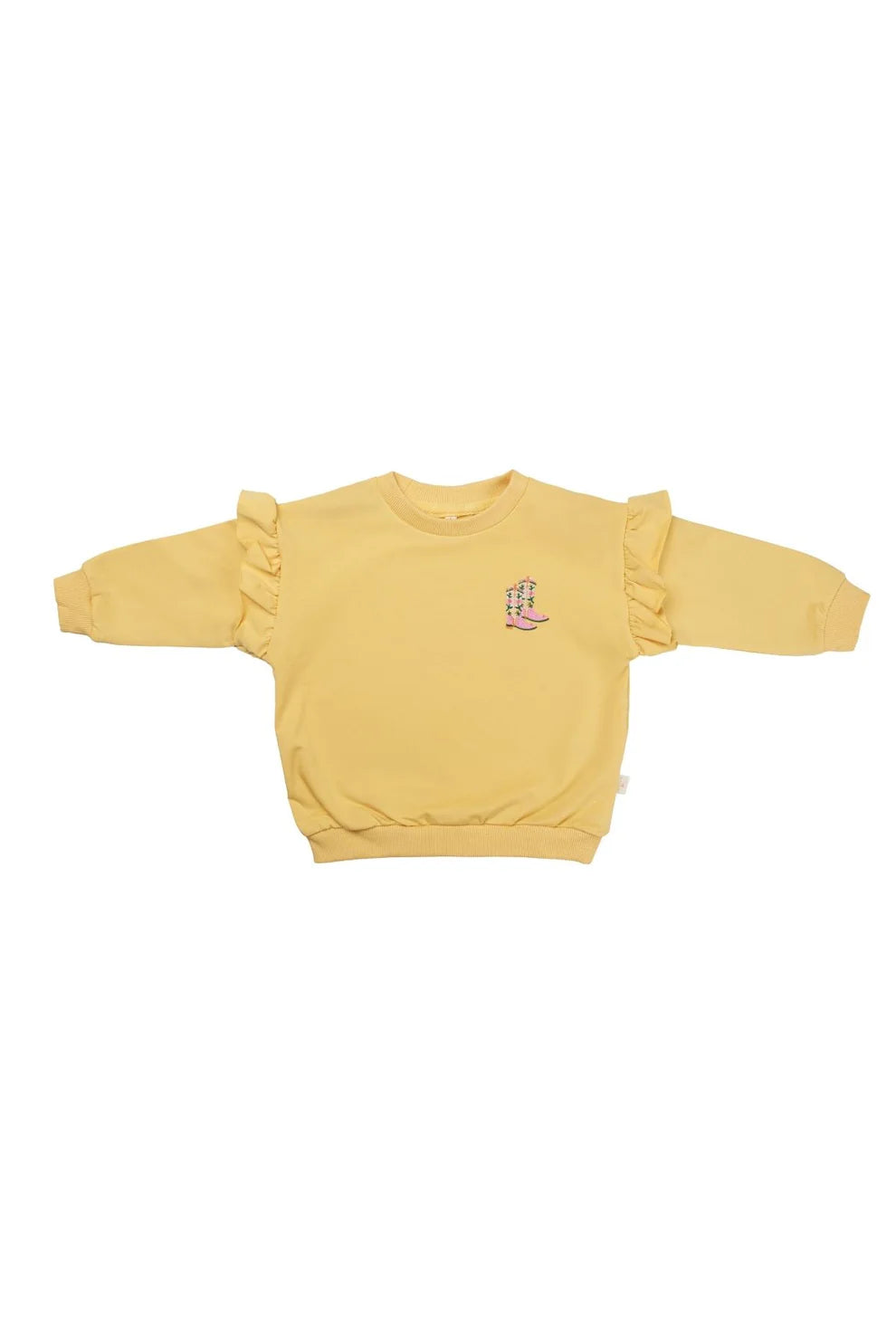 Fıfrfır Detaylı Sweatshirt - Açık Sarı