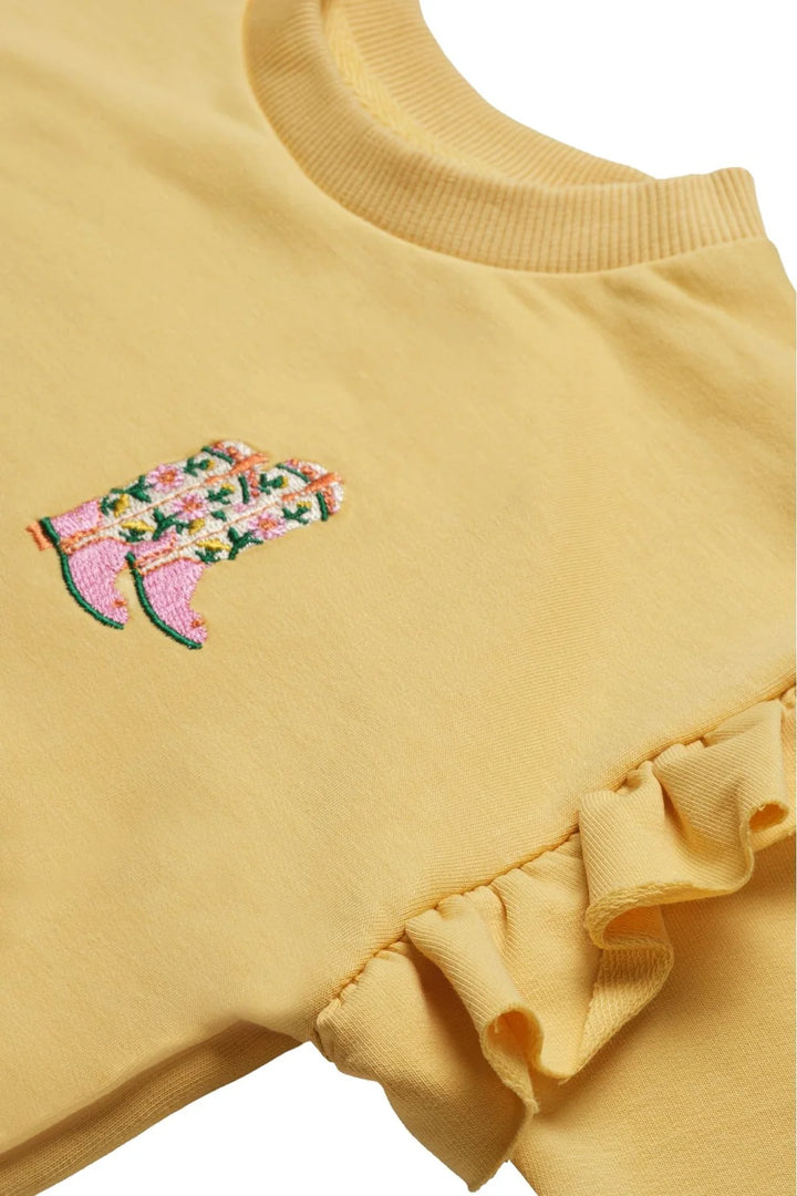 Fıfrfır Detaylı Sweatshirt - Açık Sarı