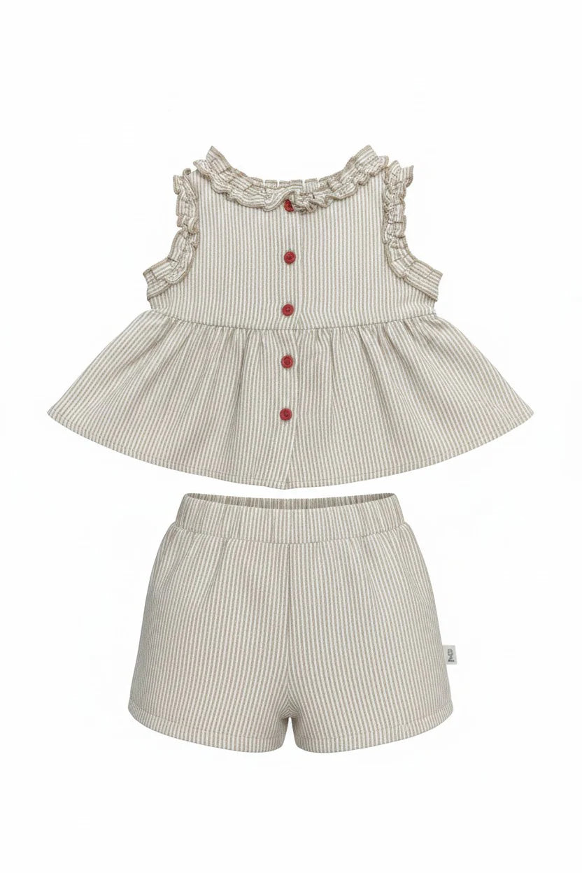 Miela Kids Fırfırlı Cherry Bluz ve Şort Takım