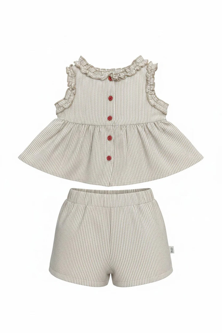 Miela Kids Fırfırlı Cherry Bluz ve Şort Takım