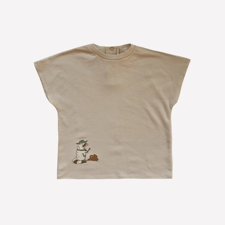 Organic Pale Khaki ‘Racuun’ &amp;nbsp;T-shirt