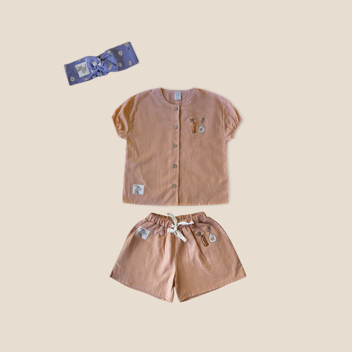 ORGANIC CORK ’TWO PLANT CERAMICS’ WOVEN SHORT