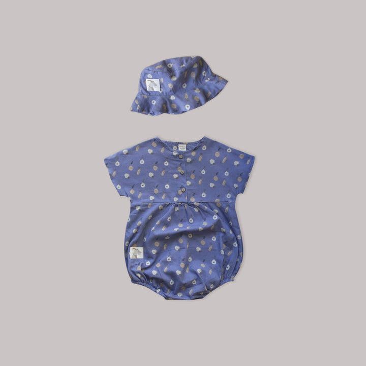 DOUBLE SIDED BLUE ICE ’PLANT CERAMICS’ WOVEN SUN HAT