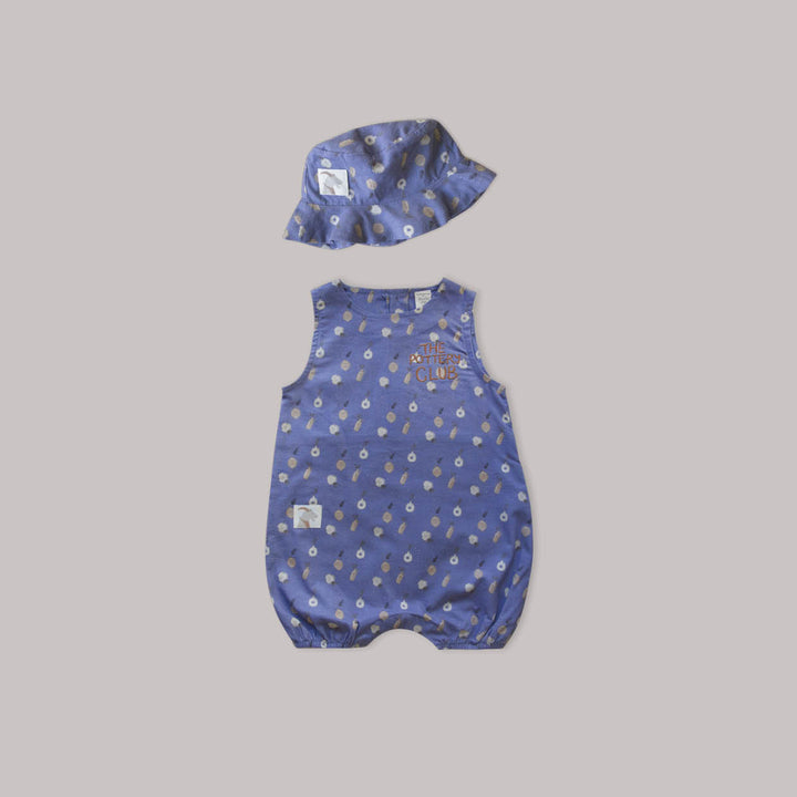 DOUBLE SIDED BLUE ICE ’PLANT CERAMICS’ WOVEN SUN HAT