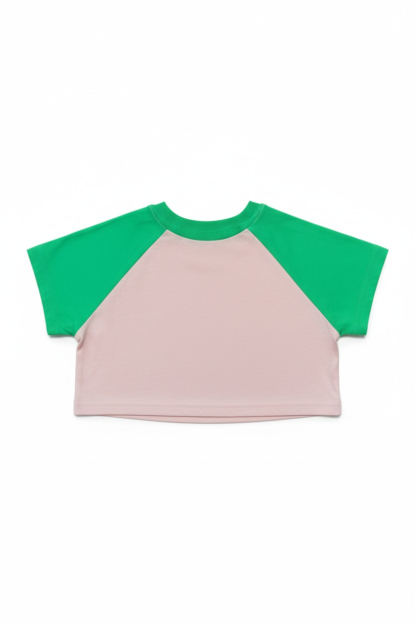 JAM Kontrast Detaylı Kız Çocuk Oversize Crop Tişört