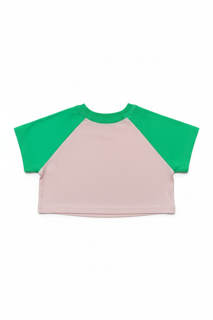JAM Kontrast Detaylı Kız Çocuk Oversize Crop Tişört
