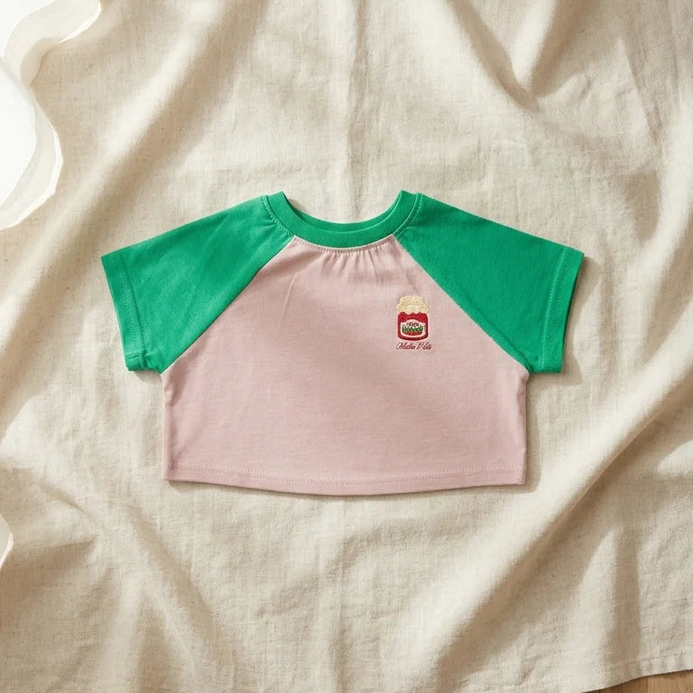 JAM Kontrast Detaylı Kız Çocuk Oversize Crop Tişört