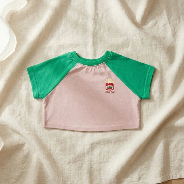 JAM Kontrast Detaylı Kız Çocuk Oversize Crop Tişört