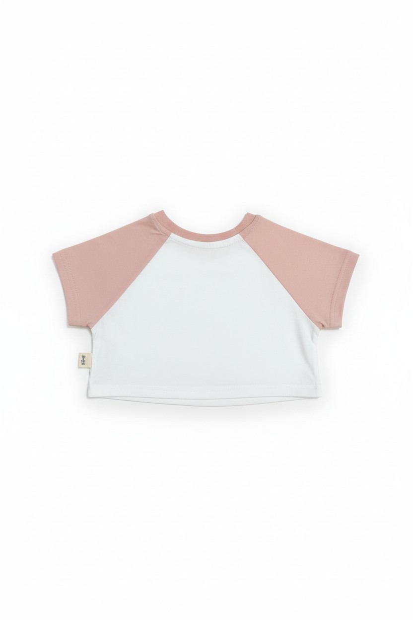 Kurdela Detaylı Kontrast Oversize Crop Tişört