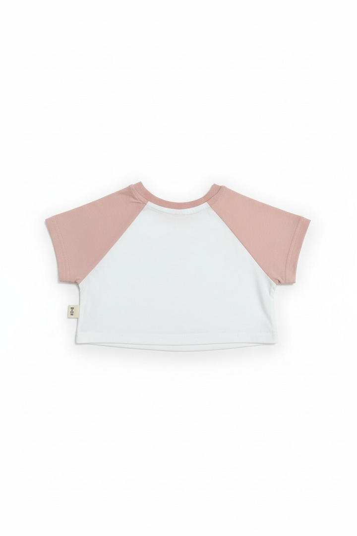 Kurdela Detaylı Kontrast Oversize Crop Tişört