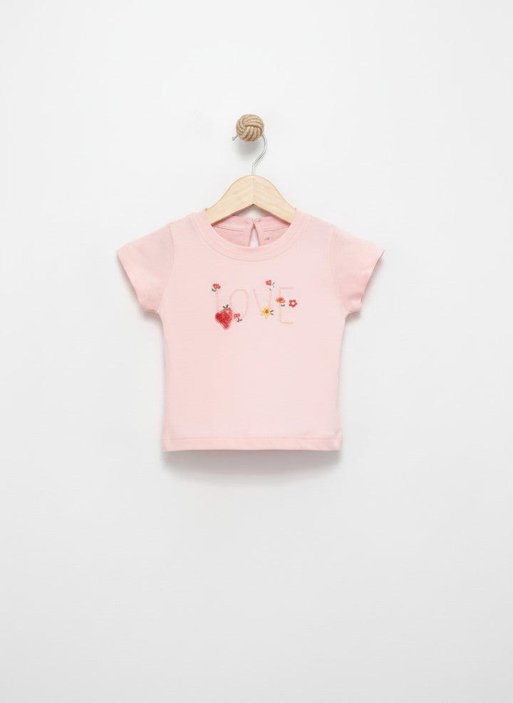 Love Blossom T-shirt Baby Pembe 2741-1