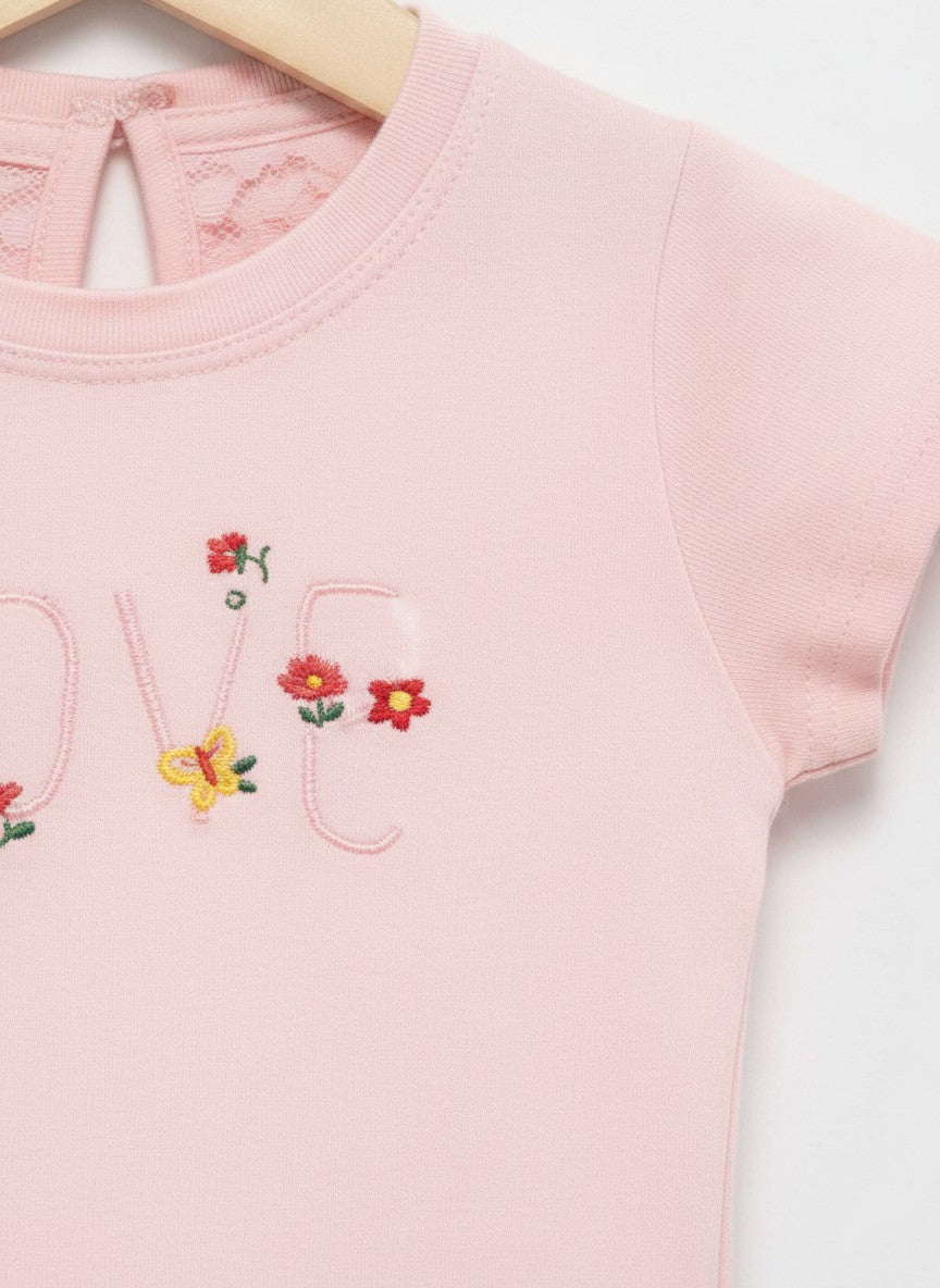 Love Blossom T-shirt Baby Pembe 2741-1