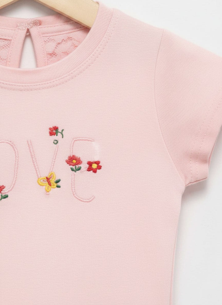 Love Blossom T-shirt Baby Pembe 2741-1