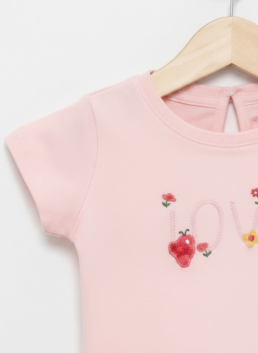 Love Blossom T-shirt Baby Pembe 2741-1