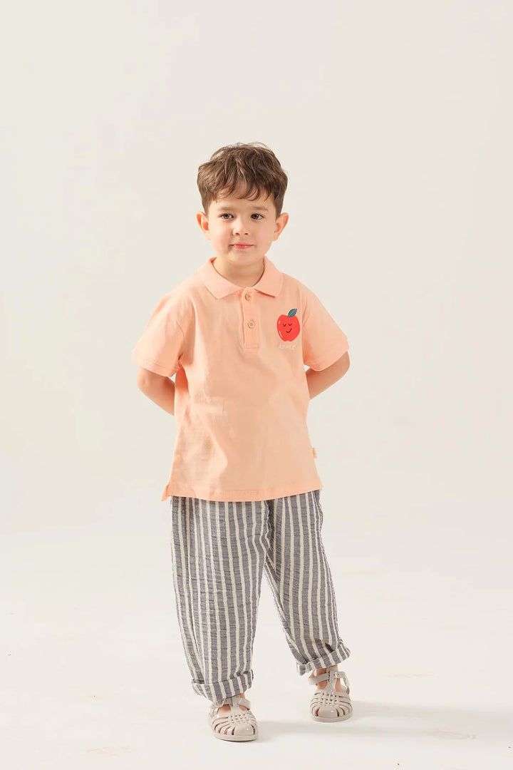 Apple Printed Polo Neck T-shirt