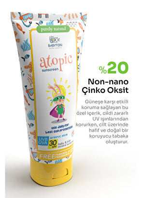 Bebek ve Çocuklar için Atopik Güneş Koruyucu Krem 100 ML