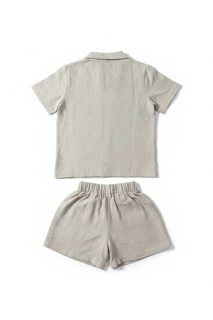Miela Kids Palm Life Keten Gömlek ve Şort Takım