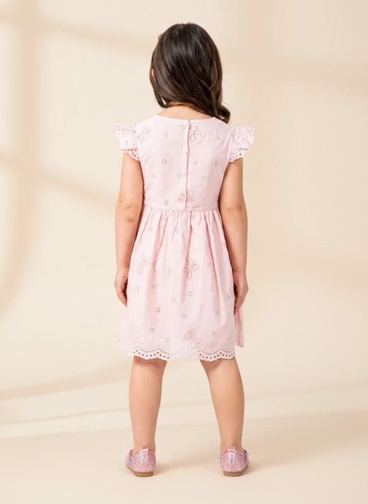 Soft Şeker Pembe Kol Detaylı Elbise 30153