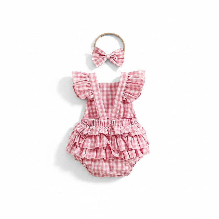 Petits Nobles Daisy Gingham Romper
